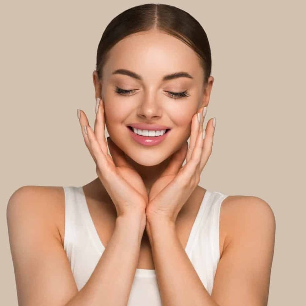 Chin Up Aesthetics patient with healthy, natural skin